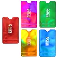 GEEHUA 10 Stück RFID Blocker Kartenhülle, Kreditkartenhülle RFID Blockierende Hüllen RFID Kartenschutzhalter Identitätsdiebstahl Prävention für Frauen und Männer (5 Farben)