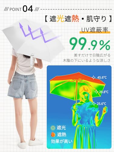 QKQ 【3秒ととのえる!形状記憶加工】折りたたみ傘 日傘 UVカット 100%完全遮光 遮熱 高撥水 超軽量 コンパクト ワンタッチ 自動開閉 折り畳み日傘 晴雨兼用 紫外線遮断 耐風撥水 日焼け止め 日除け おりたたみ 撥水速乾 携帯便利 レディース 子供 プレゼント 母の日 の商品画像 5