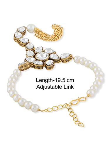 Tone Crystal Shine Stones & Ring Bracelet For Women