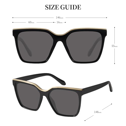 mosanana Square Trendy Polarized Oversized Sunglasses for Women Men 2025 UV400 MS52367 6