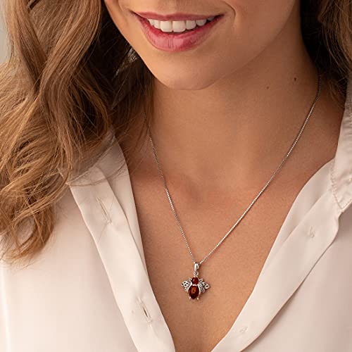 PEORA Genuine Baltic Amber Bee Earrings for Women 925 Sterling Silver, Dainty Drops for Women, Rich Cognac Color, Fish Hook, Real Baltic Amber Earrings for Adults, 100% Natural from Baltic Region2