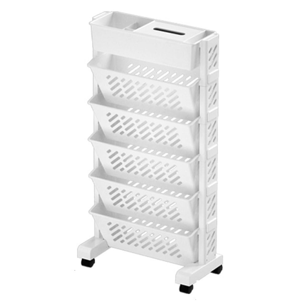 CTRLZS Storage Racks Bookshelves Movable Multi-Layer Shelves Desktop Storage Baskets 6 Layers