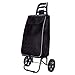 Wózek na zakupy z cichą, odpinaną torbą na kółkach Składany wózek na zakupy ze stopu aluminium Maksymalna pojemność 50L do przechowywania w domu na piknik na zakupy (czarny kwadrat)