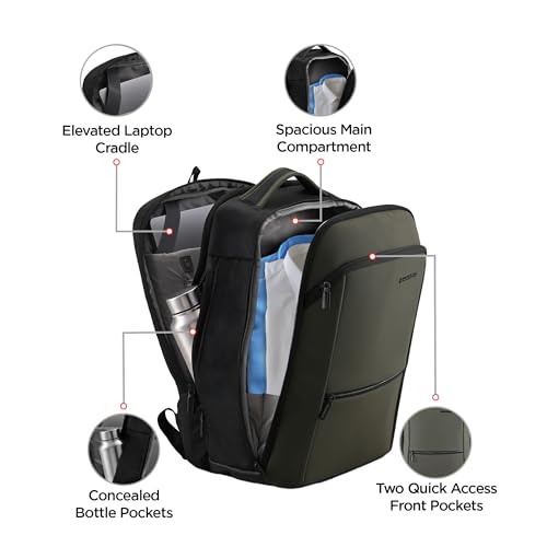 Image of HARISSONS Stratos 35L Business Travel Laptop Backpack | Fits 15.6 inch Laptop | Water-Resistant | USB Port | Rain Cover | Anti-Theft Pocket | Work, Commute & Travel |