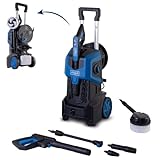 Scheppach Hochdruckreiniger HCE3000 mit Druckanzeige | 180bar | XXL 8m Anti-Twist Schlauch | 480 L/h | 2400W | Einstellbarer Hochdruckstrahl | ausziehbarer Transportgriff | Reinigungsmittelbehälter