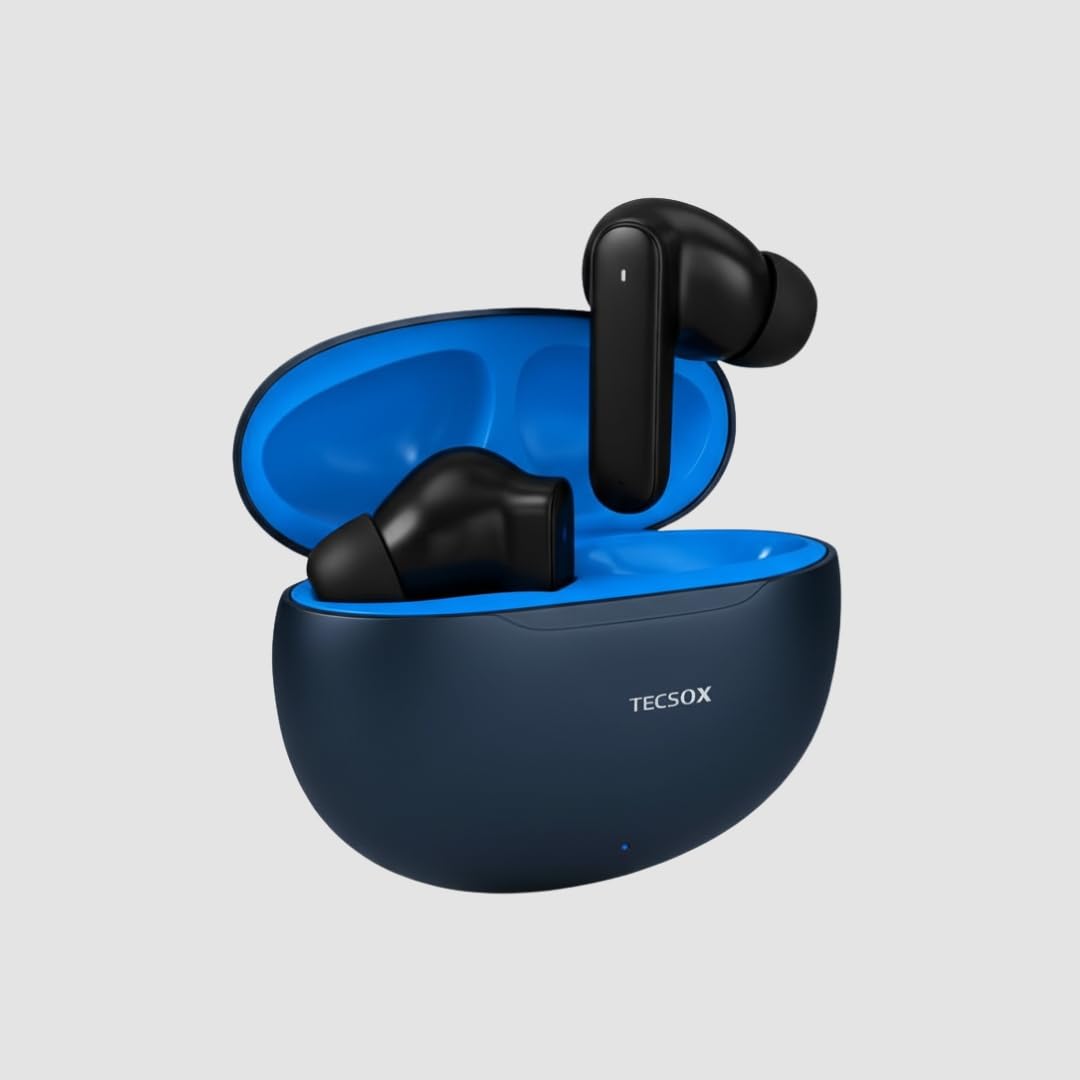 Pulse 611 Bluetooth Wireless Earbuds, Deep Bass with 10mm Drivers, IPX4 Water-Resistant, Black (Blue)-image-10