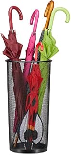 Relaxdays Metal Umbrella Stand, Walking Stick Holder, Metal Mesh, 26cm Ø, 50 cm Tall, Black