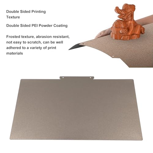 Doppelseitige Strukturierte PEI-Bauplatte für Raise3d E2, Pulverlackiertes PEI-Blatt für 3D-Drucker, Flexible Plattform aus PEI-Federstahl mit Klebebett, 254 X 368 Mm 0,5 Mm Dicke – Bild 3