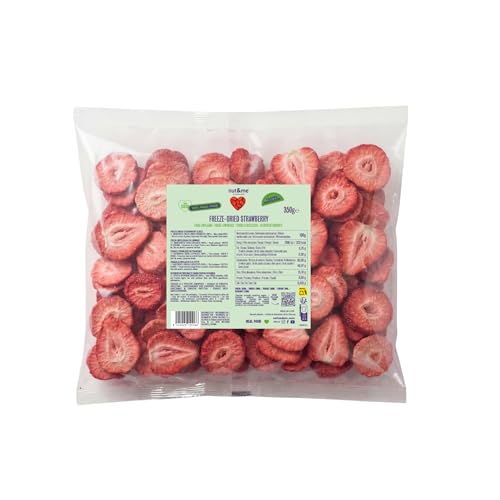 nut&me Fresa liofilizada en rodajas 350 gr | 100% Fresas naturales deshidratadas | Naturalmente dulces | Sin azúcares añadidos, aditivos, OGM y Gluten | Retenido de Vitaminas | Vegano