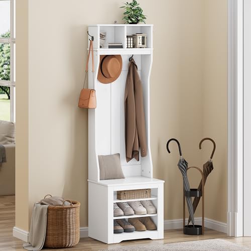YITAHOME Garderobenständer mit Schuhbank, Garderobenschrank,...