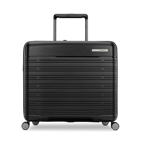 Image of Samsonite Elevation Plus - Medium Hardside Luggage - Scratch Resistant Polypropylene Shell, RightHeight Adjustable Handle, Integrated AirTag Holder, TSA Lock, WetPak Compartment - Triple Black