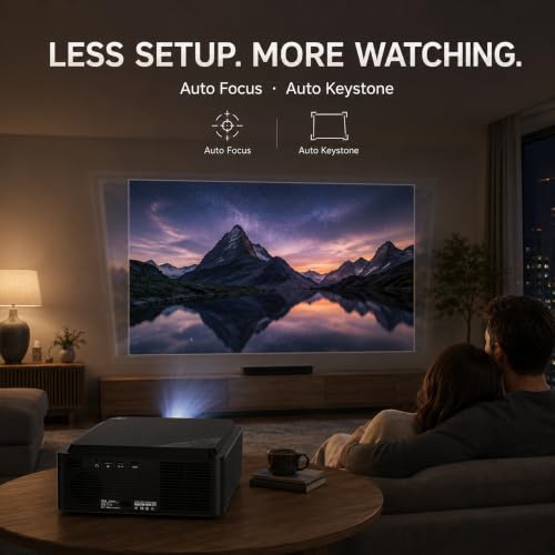 Image of DESS Projector with Built-in Google TV,1080P, 2200 ANSI, Electric Stand
