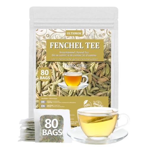 Semilla de Hinojo | Infusión de Semillas de Hinojo | Semilla de Hinojo 100% Natural, sin cafeína ni aditivos (80 bolsas)