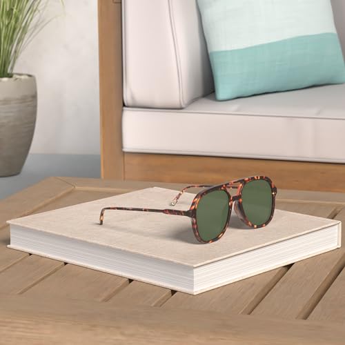 Retro Polarized Aviator Sunglasses Womens Men Vintage Double Bridge Square Sun Glasses AP3606