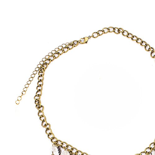 Looklove Womens Jewelry Tassel And Bead Bib Chain Statement Necklace 16" Long #TOP4