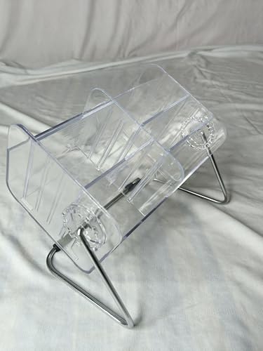 Image of Clear Acrylic Desk Organizer with Remote Holder, Pen Stand and Mobile Phone Holder, Transparent Plastic Multi-Functional Caddy with Metal Stand