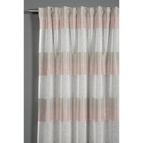 GARDINIA Curtain with Hidden Tabs and Tape Top Opaque Translucent Curtain Etamine Dusky Pink 140 x 175 cm