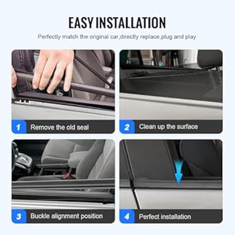 Newsmarts 4 Pcs Car Door Window Weather Stripping Moulding Trim Seal Belt Replacement Weatherstrips for Toyota for RAV4 2009-2012 Part Number：75710-0R020 75720-0R020 75730-0R020 75740-0R020