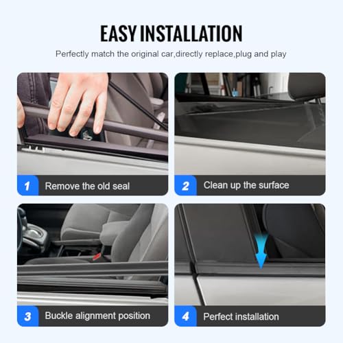 Newsmarts 4 Pcs Car Door Window Weather Stripping Moulding Trim Seal Belt Replacement Weatherstrips for Toyota for RAV4 2009-2012 Part Number:75710-0R020 75720-0R020 75730-0R020 75740-0R020