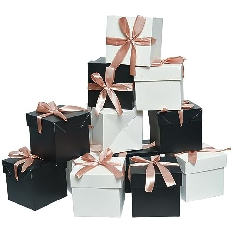 12 Pack Black and White Gift Boxes Cover
