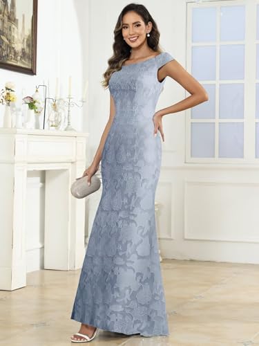 VCCICANY Lace Applique Mother of The Bride Dresses for Women Off The Shoulder Mermaid Long Evening Formal Gown4