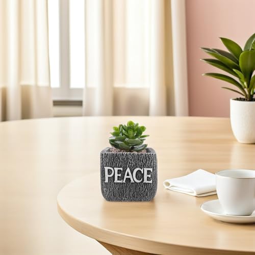 Pot de fleurs en ciment gris foncé avec trous d'aération pour plantes - 6