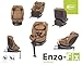 360° ENZO-FIX Kindersitz Isofix mit Stabilisierungsbein, I-Size mit zusätzlichem Seitenschutz (Mokka)