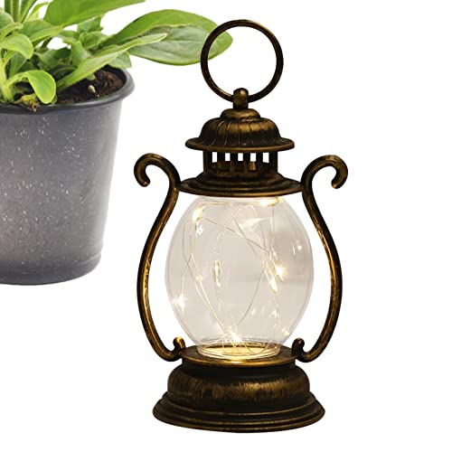 Linterna LED vintage | Farol colgante de luces rústicas para exteriores,Mini linterna colgante de boda con pilas, lámpara de mesa decorativa de Navidad
