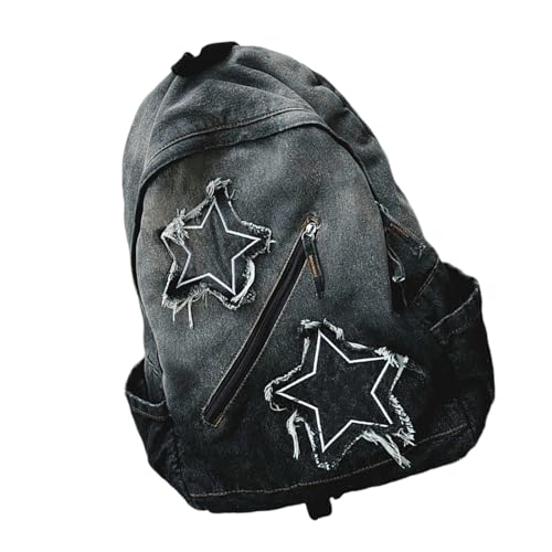 Mochila escolar de vaqueros para evitar el dolor de espalda con tirantes anchos acolchados