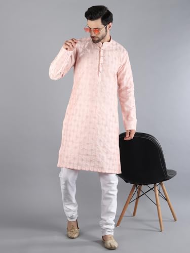 Image of Uri and MacKenzie Embroidery Silk Men's Kurta Pyjama Set