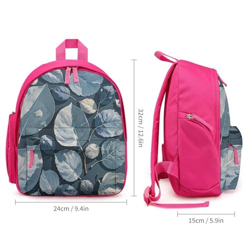 Blue Gray Leaf Branch Backpack for Men Women, Durable Small Bookbag Lightweight Daypack for Travel, Hiking, Pink-style2