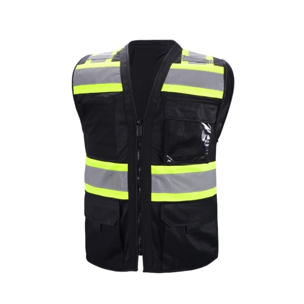 Ropa De Seguridad Chaleco Reflectante, Transpirable De Seguridad For Exteriores, Saneamiento For Obras Construcción con Tiras Reflectantes(Large)
