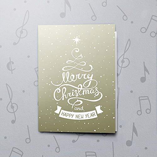 Recordable Snowy Christmas Card | Musical Happy New Year Card, Christmas Tree Greeting Card, Christmas Card With A Varnish Finish 10725 (120sec Recordable)