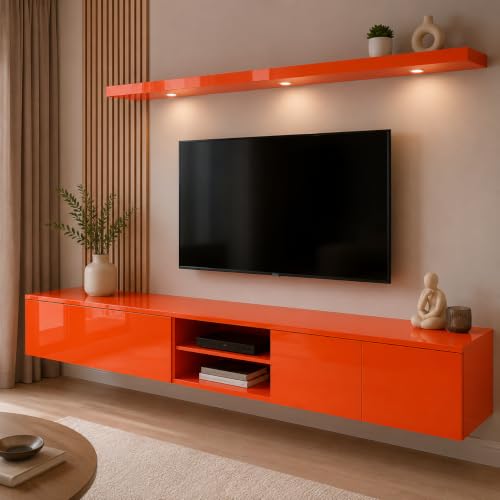 Image of Vinyl Contact Paper Decorative for Cabinets Countertops Kitchen Shelves Liner Self Adhesive Film Peel and Stick Waterproof Removable Wallpaper (Inches 24 x 72, Glossy Orange)