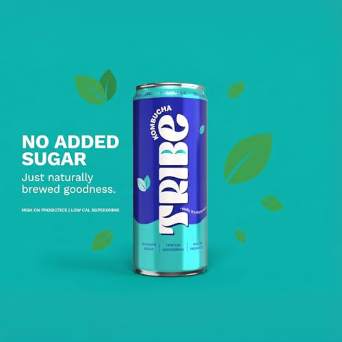 Image of Tribe Kombucha Probiotic Super Drink | Supports Gut Health | Gluten-Free | Naturally Fermented | Super Refreshing | Gut Friendly | Improves Blood Sugar | Antioxidant and Hydration | No Added Sugar |250 ML X 2 (OG CLASSIC)