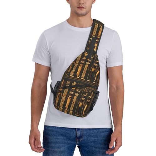 Morrales cruzados con estampado egipcio para senderismo miniatura 7