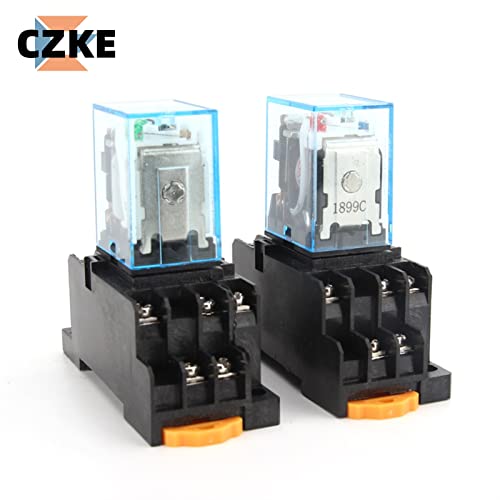 Osgc Intermediate Relay Hh54P My4Nj Micro Small Electromagnetic Relay Ac/Dc 12V 24V Ac110V 220V 380V With 14 Pins Socket Base Pyf14A (Size : Dc 24V) #TOP6