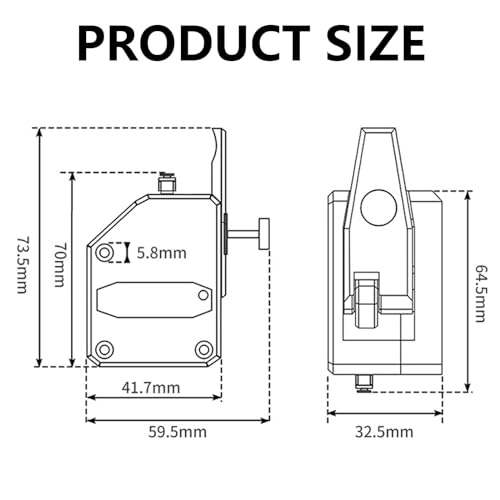 3D Drucker Extruder Motor Kit, Dual Gear Extruder Drucker Dual Gear Extruder für Anycubic Kobra Plus Kobra Max Vyper