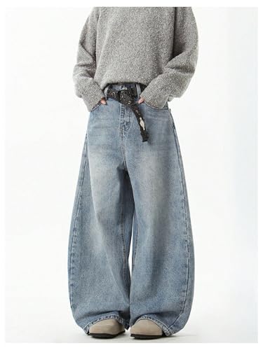 Floerns Men's Wide Leg Baggy Jeans Streetwear Loose Fit Y2k Hip Hop Denim Pants4