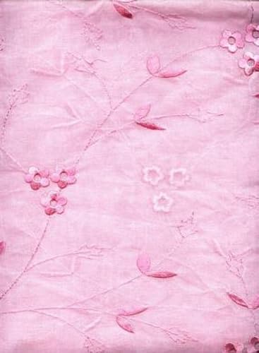 Organdy rose broderie 44 coton idéal pour sublimer une robe de baptême unique