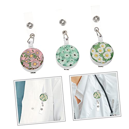 Bobine de badge d'identification fleur Uonlytech avec clip en ABS pour carte