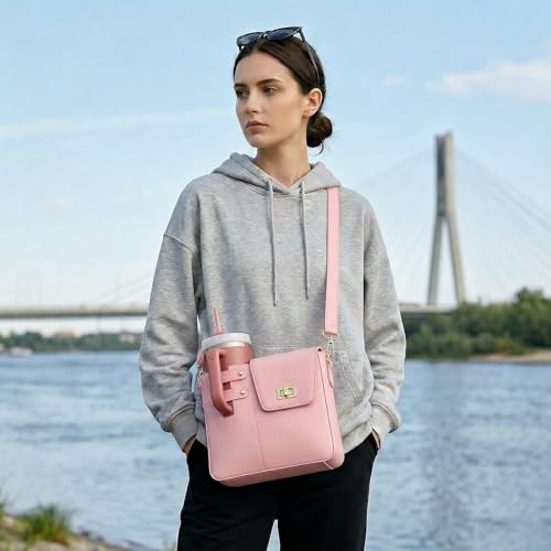 Image of Asaint Stanley Cup Purse Crossbody Bag for 40oz Tumbler with Handle, Water Bottle Purse Pocket Adjustable Strap