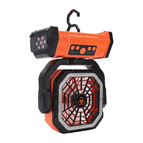Ventilador de camping con batería de 20000 mAh y luz LED ajustable 4
