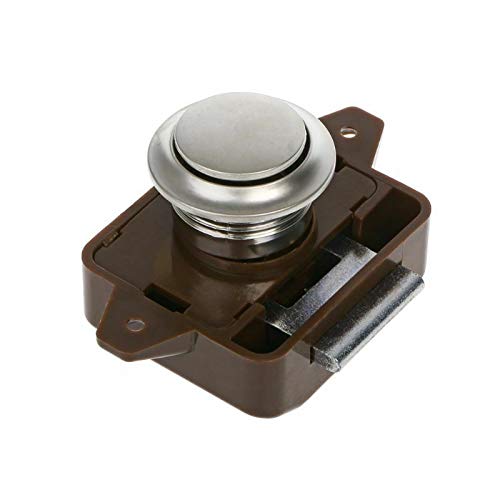 Push button catch lock cabinet door, MACHSWON door lock with push button lock for closet drawer caravan camper (brown)