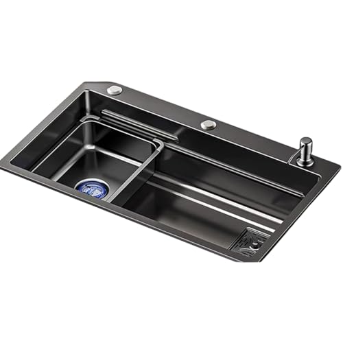 Fregadero de Cocina de Acero Inoxidable, 60 x 45 cm, para empotrar o sobre encimera, con desagüe y múltiples Accesorios para baño, caravanas y Viajes.