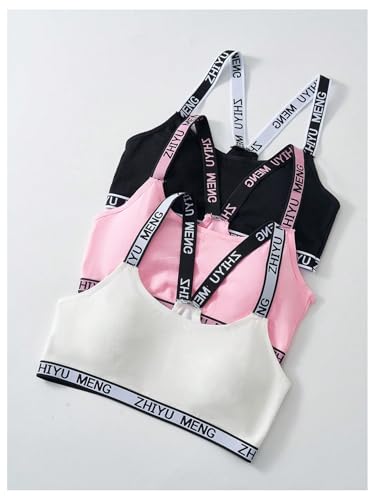 OYOANGLE Girl's 6 Piece Underwear Set Letter Tape Training Bra and Matching Panties3