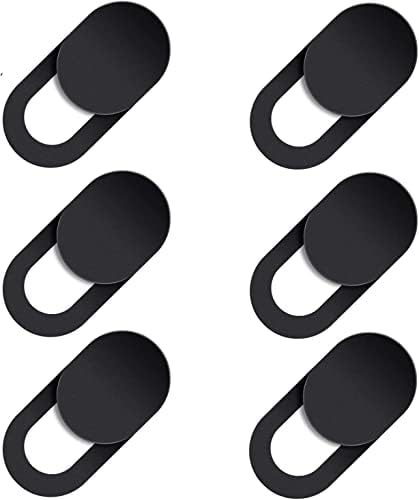 Camera Cover 6 PCS， Webcam Cover Slide，Ultra-Thin Webcam Cover Slide for Laptop, MacBook, PC, Cell Phone and More Accessories，Protect Your Privacy and Security (Black)