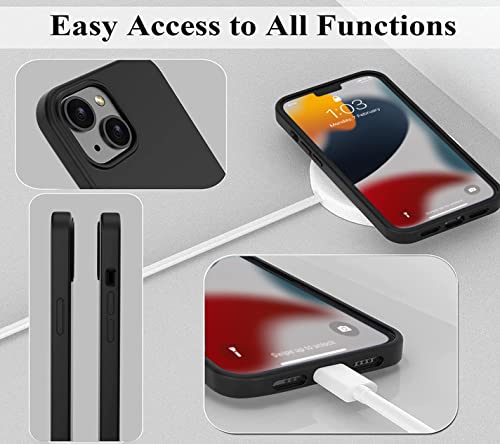 EGOTUDE Soft Slim Flexible Silicone Back Cover Case for iPhone 13 (Matte Black, TPU) 5 41+28nCqE1L