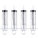 Frienda 4 Pack Large Plastic Syringe for Scientific Labs and Dispensing Multiple Uses Measuring Syringe Tools (100 ml)