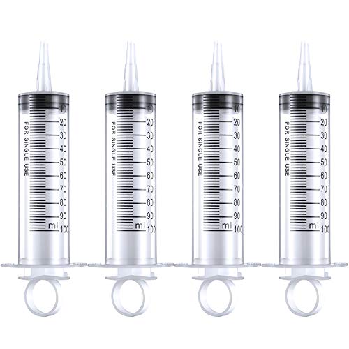 Frienda 4 Pack Large Plastic Syringe for Scientific Labs and Dispensing Multiple Uses